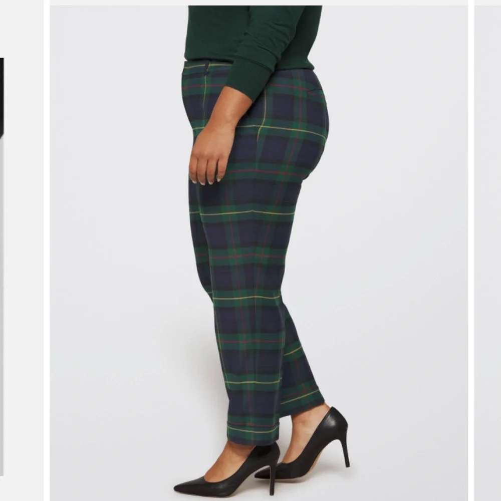 LAUREN Ralph Lauren Plus Size Plaid Pleated Twill Ankle Pants - Picture 6 of 14